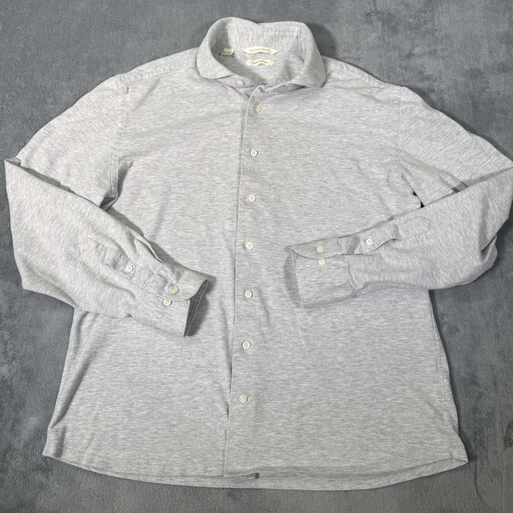 Suitsupply Shirt Men's 41/42-16/16.5 Extra Slim Fit Gray Long Sleeve Pure Cotton